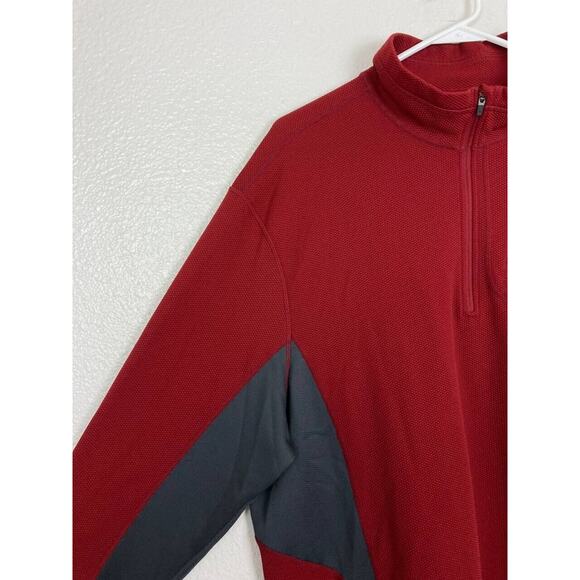NIKE ACG Pullover 1/4 Zip Quarter Zip Red Gray Fit Dry Long Sleeves XXL 2XL - Picture 6 of 11